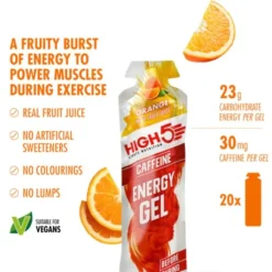 High5 Nutrition Sportive^Energy Gel Caffeine Orange - Box 20x40g Blanc