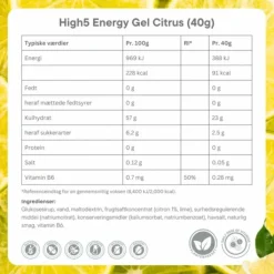 High5 Nutrition Sportive^Energy Gel Citrus - Box 20x40g Blanc
