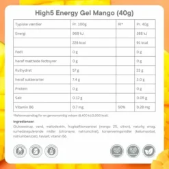High5 Nutrition Sportive^Energy Gel Mango - Box 20x40g Blanc