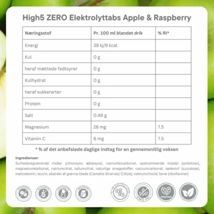 High5 Nutrition Sportive^Zero Apple/Rasberry - Box 8x20 Tabs Blanc