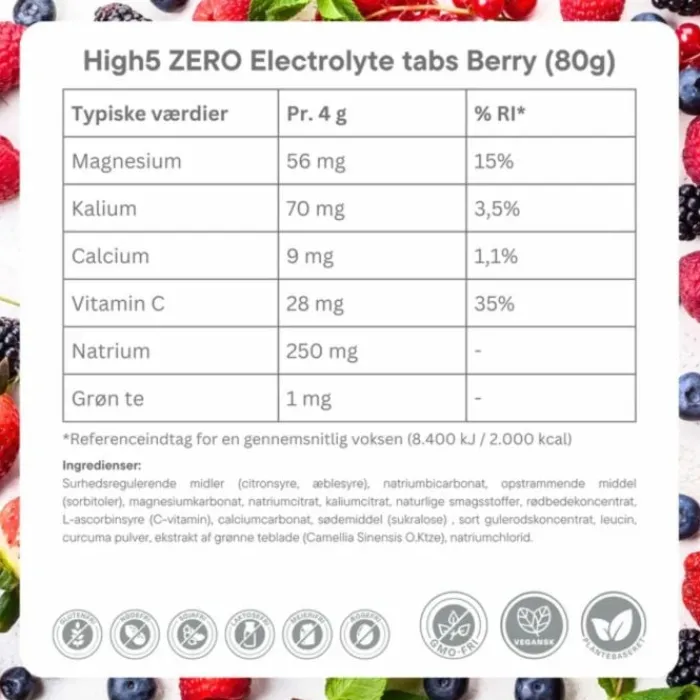 High5 Nutrition Sportive^Zero Berry - Box 8x20 Tabs Blanc