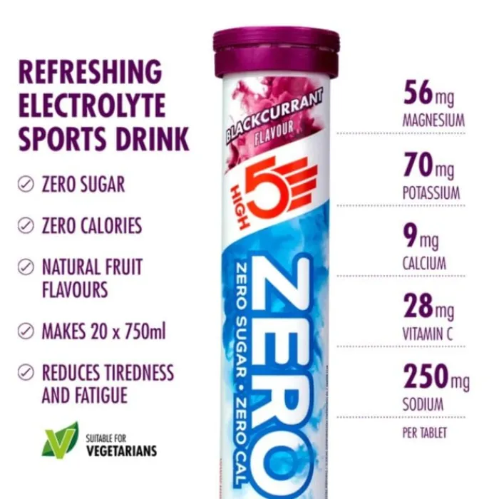 High5 Nutrition Sportive^Zero Blackcurrent - Box 8x20 Tabs Blanc