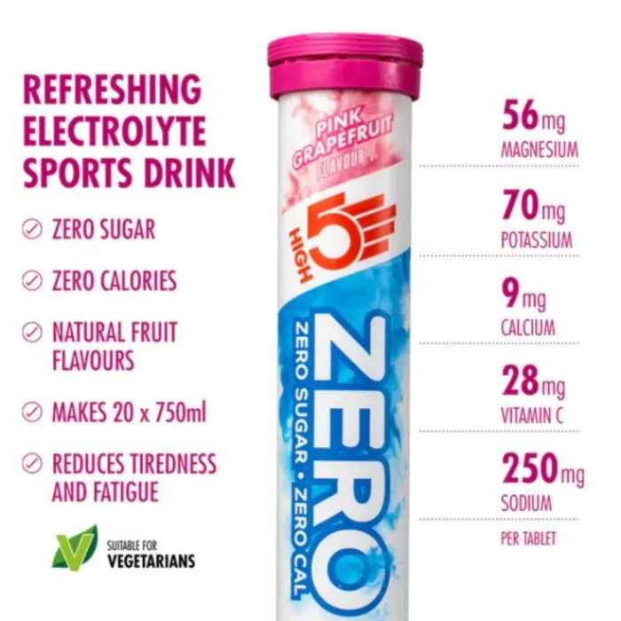 High5 Nutrition Sportive^Zero Pink Grapefruit - Box 8x20 Tabs Blanc