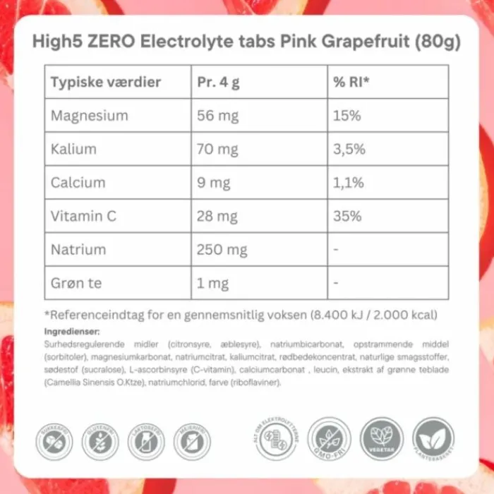 High5 Nutrition Sportive^Zero Pink Grapefruit - Box 8x20 Tabs Blanc