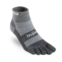Injinji Chaussettes|Chaussettes Running^Outdoor Midweight Mini Crew NuWool Gris