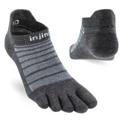 Injinji Chaussettes|Chaussettes Running^Run Lightweight No Show Nuwool Gris