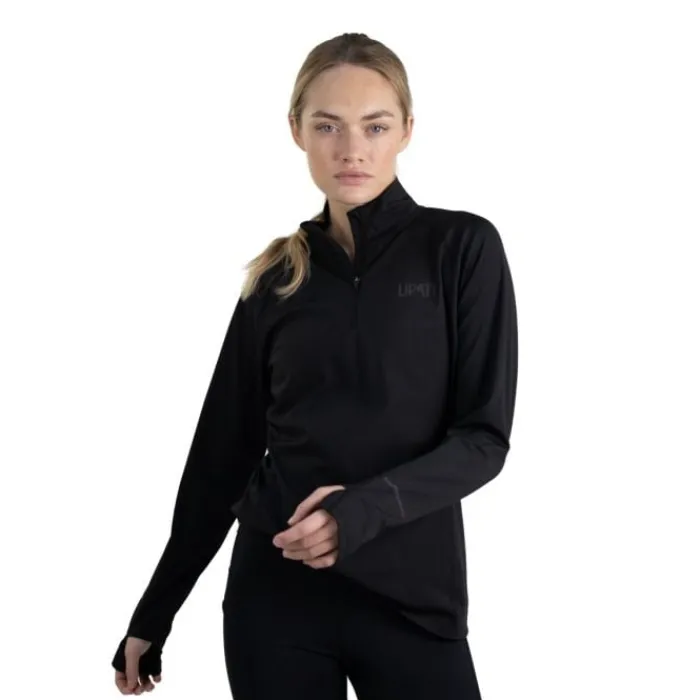 Lipati T-shirt Et Manches Longues Running^Calvus Zip Warm Shirt Noir