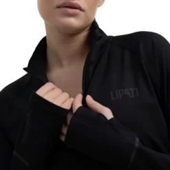 Lipati T-shirt Et Manches Longues Running^Calvus Zip Warm Shirt Noir