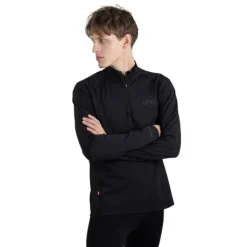 Lipati T-shirt Et Manches Longues Running^Calvus Zip Warm Shirt Noir