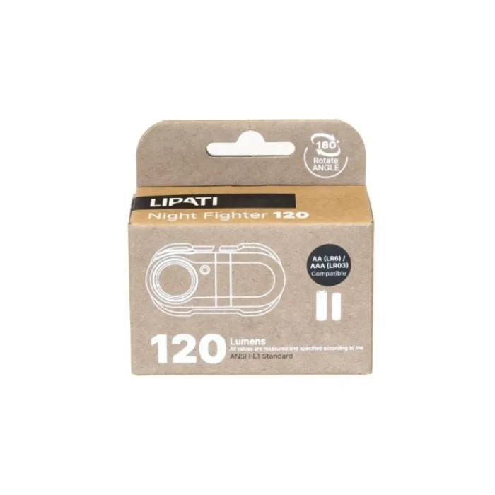 Lipati Lampe Frontale Et Éclairage^Night Fighter Headlamp 120 Lumen Gris