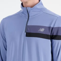 New Balance T-shirt Et Manches Longues Running^Accelerate Half Zip Bleu