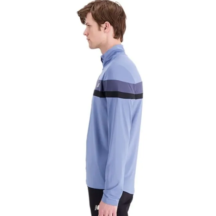 New Balance T-shirt Et Manches Longues Running^Accelerate Half Zip Bleu