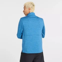 New Balance T-shirt Et Manches Longues Running^Athletics Heat Grid 1/2 Zip Bleu