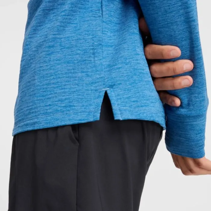 New Balance T-shirt Et Manches Longues Running^Athletics Heat Grid 1/2 Zip Bleu