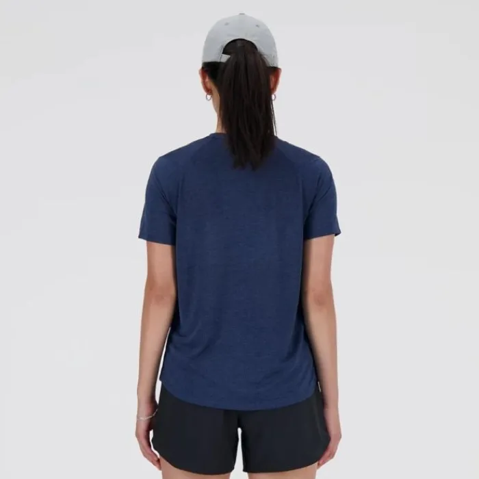 New Balance T-shirt Et Manches Longues Running^Athletics Short Sleeve Bleu