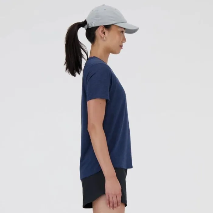 New Balance T-shirt Et Manches Longues Running^Athletics Short Sleeve Bleu