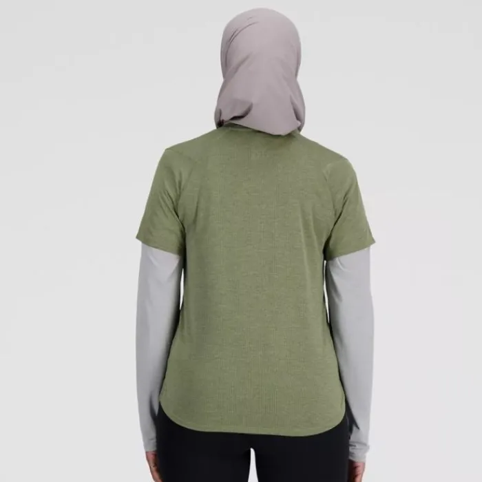 New Balance T-shirt Et Manches Longues Running^Athletics Short Sleeve Vert