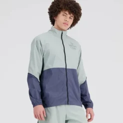 New Balance Veste Running^Graphic Impact Run Packable Jacket Vert