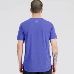 New Balance T-shirt Et Manches Longues Running^Graphic Impact Run Short Sleeve Bleu