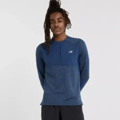 New Balance Sous Vetement Sport|T-shirt Et Manches Longues Running^Heat Grid Crew Bleu