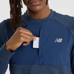 New Balance Sous Vetement Sport|T-shirt Et Manches Longues Running^Heat Grid Crew Bleu