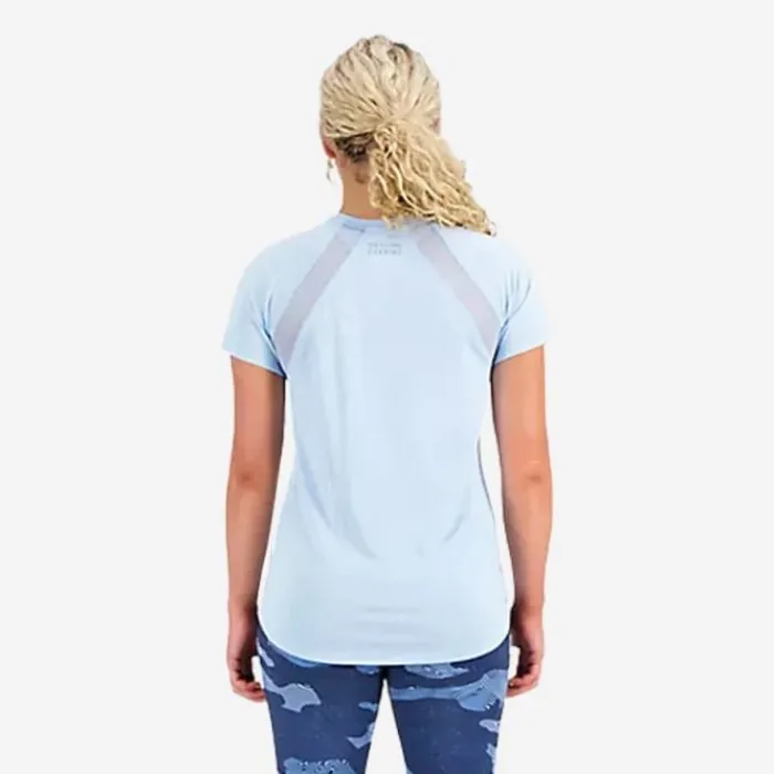 New Balance T-shirt Et Manches Longues Running^Impact Run Short Sleeve Bleu