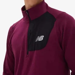 New Balance T-shirt Et Manches Longues Running^NB Heat Grid Half Zip Rouge