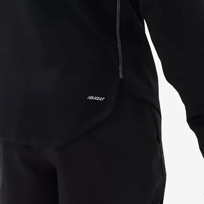 New Balance T-shirt Et Manches Longues Running^NB Heat Grid Half Zip Noir