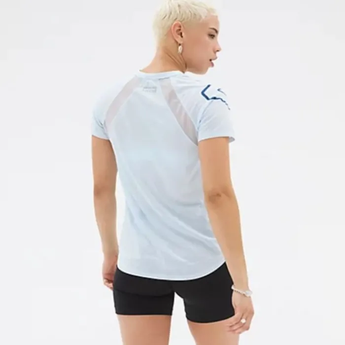 New Balance T-shirt Et Manches Longues Running^Printed Impact Run Short Sleeve Bleu