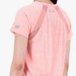 New Balance T-shirt Et Manches Longues Running^Printed Impact Run Short Sleeve Rose