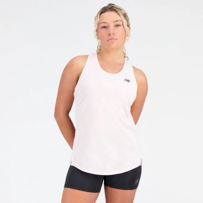 New Balance T-shirt Et Manches Longues Running^Q Speed Jacquard Tank Rose