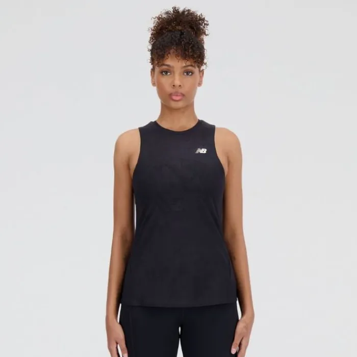 New Balance T-shirt Et Manches Longues Running^Q Speed Jacquard Tank Noir