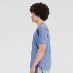 New Balance T-shirt Et Manches Longues Running^Speed Jacquard Short Sleeve Bleu