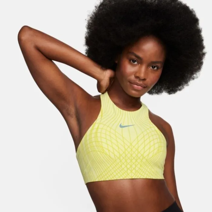 Nike Brassière De Sport^Dri Fit Swoosh Medium Support Bra Jaune