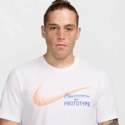 Nike T-shirt Et Manches Longues Running^DRI-FIT Founders Short Sleeve Tee Blanc