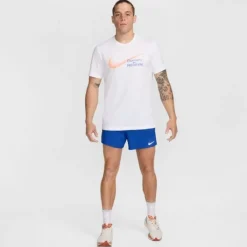 Nike T-shirt Et Manches Longues Running^DRI-FIT Founders Short Sleeve Tee Blanc
