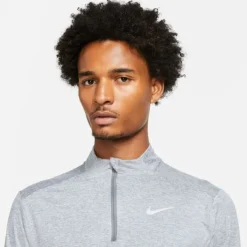 Nike Sous Vetement Sport|T-shirt Et Manches Longues Running^Dri-FIT Half Zipp Long Sleeve Gris