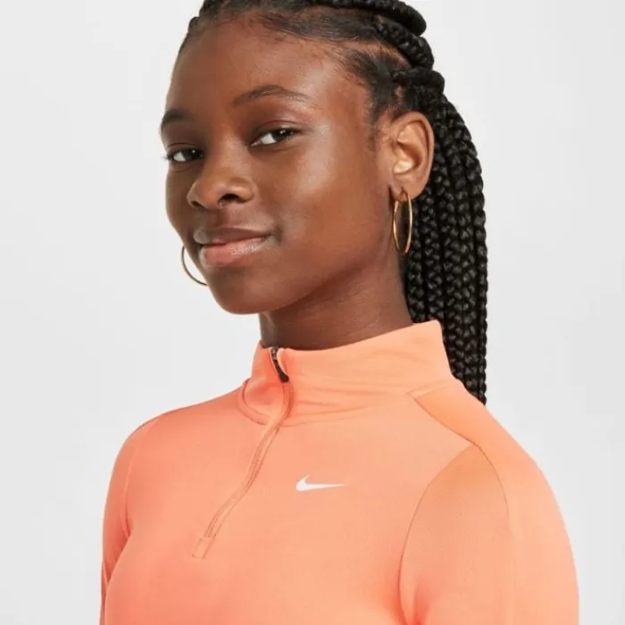 Nike T-shirt Et Manches Longues Running^Dri-FIT Long Sleeve Half Zip Top Orange