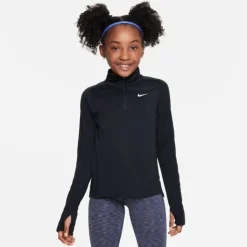 Nike T-shirt Et Manches Longues Running^Dri-FIT Long Sleeve Half Zip Top Noir