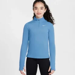 Nike T-shirt Et Manches Longues Running^Dri-FIT Long Sleeve Half Zip Top Bleu
