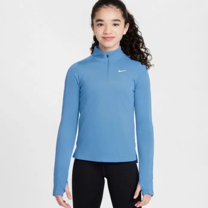 Nike T-shirt Et Manches Longues Running^Dri-FIT Long Sleeve Half Zip Top Bleu
