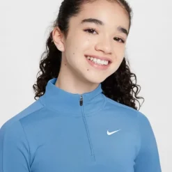 Nike T-shirt Et Manches Longues Running^Dri-FIT Long Sleeve Half Zip Top Bleu