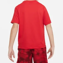 Nike T-shirt Running^Dri-FIT Multi+ Graphic Short Sleeve Tee Rouge