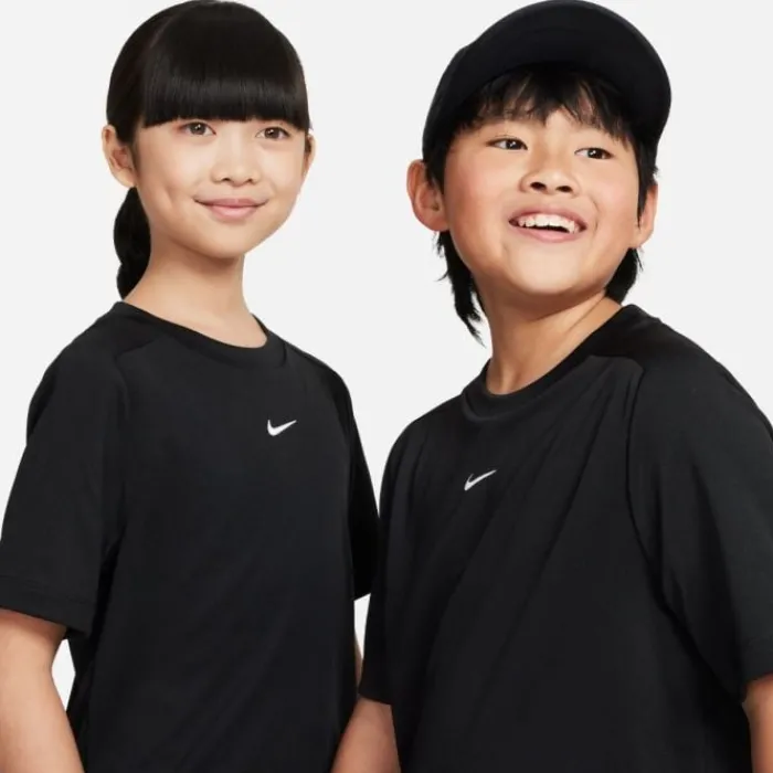 Nike T-shirt Running^Dri-FIT Multi Short Sleeve Tee Noir