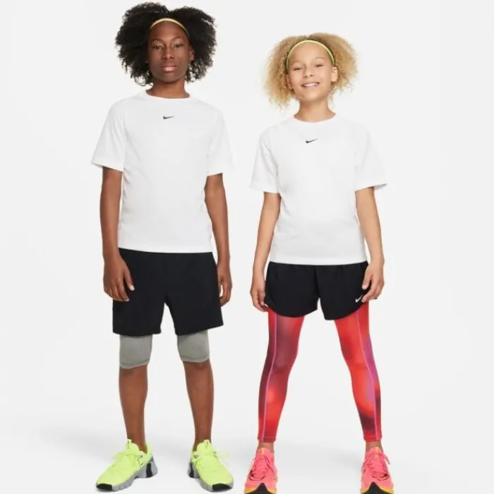 Nike T-shirt Running^Dri-FIT Multi Short Sleeve Tee Blanc