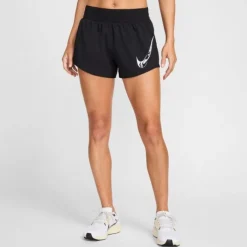 Nike Short Running^Dri-FIT One Swoosh HyperBright Mid-Rase Brief-Lined Shorts Noir