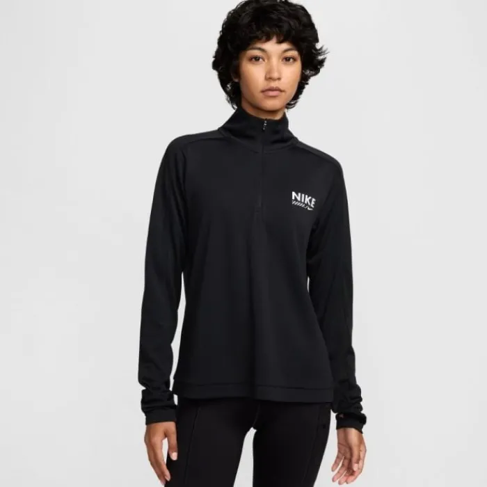 Nike T-shirt Et Manches Longues Running^Dri-FIT Pacer Half Zip GLS Noir
