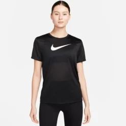 Nike Short Running^Dri-FIT Regular Heathered Graphic Short Sleeve Tee Noir