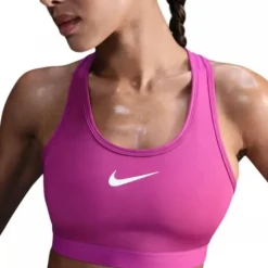 Nike Brassière De Sport^Dri-FIT Swoosh High Support Bra Mauve