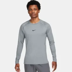 Nike T-shirt Et Manches Longues Running^Pro Warm Long Sleeve Tee Gris